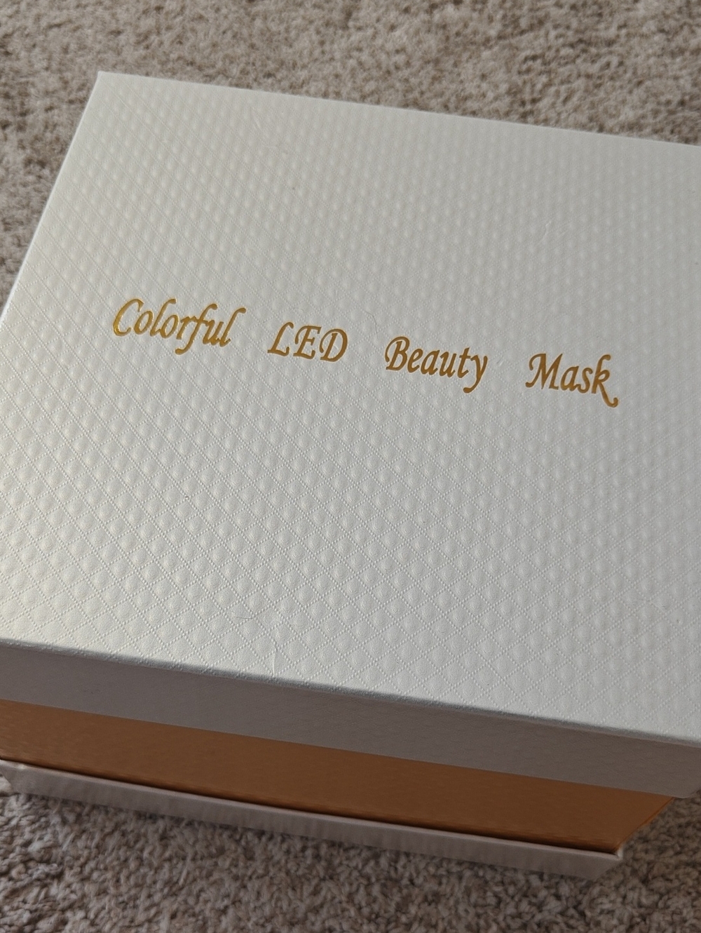 LED Beauty Mask in White with Gold Accents - At-Home Light Therapy